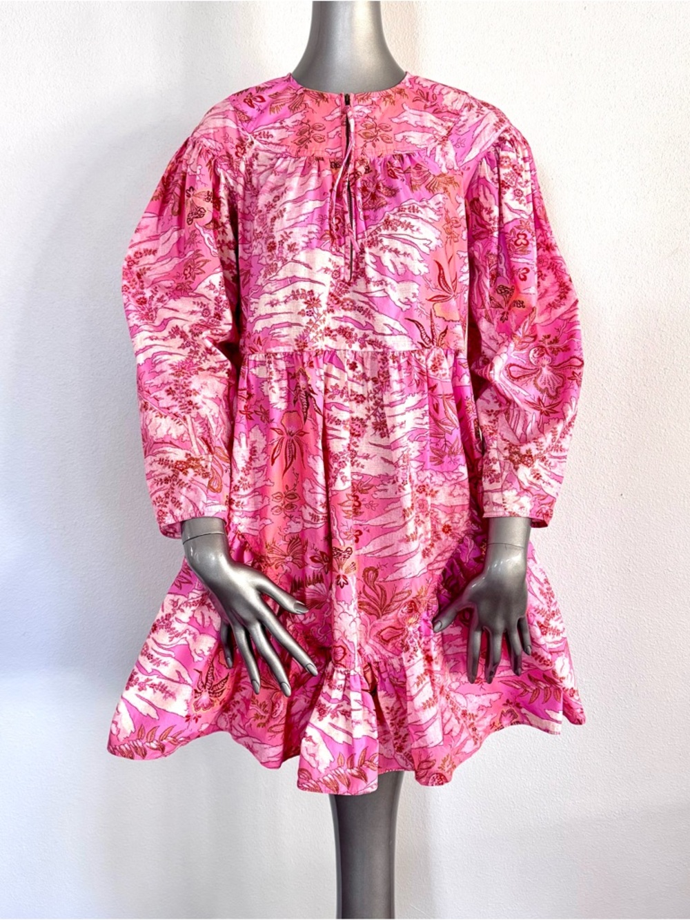 Ulla Johnson Pre-Fall 2022 Pink Floral Cotton Mini Dress Size 0